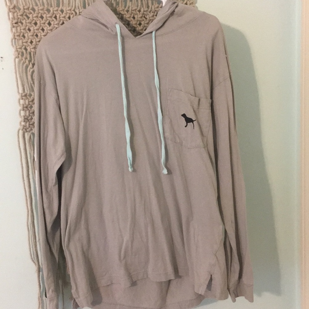 tshirt hoodie with pink arm graphics